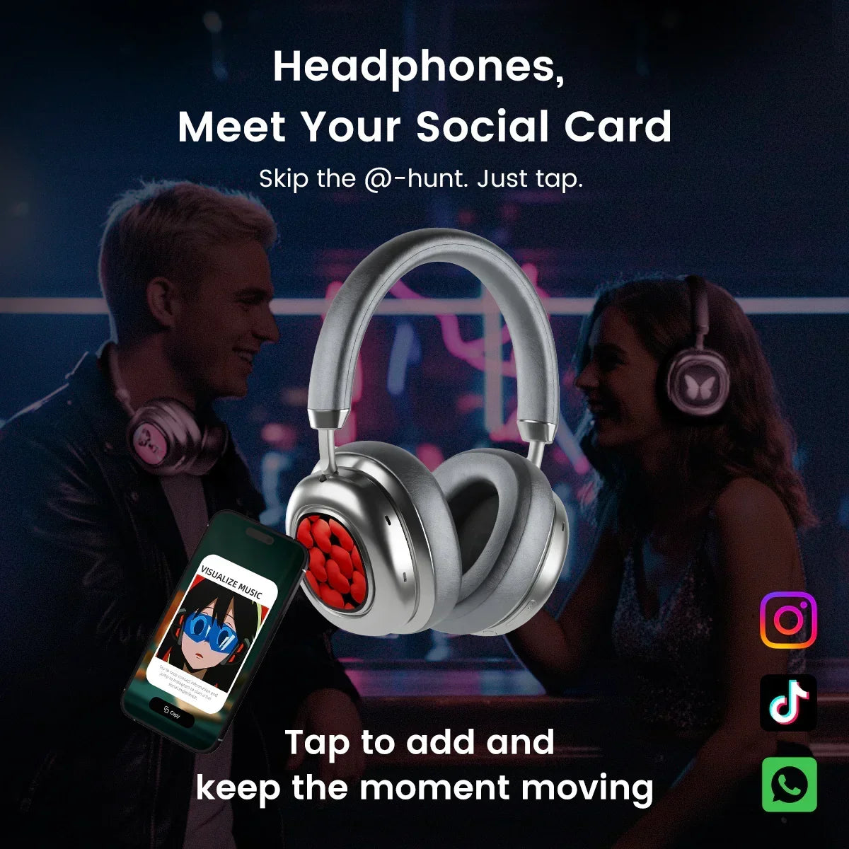 OLED Touchscreen Wireless Headphones