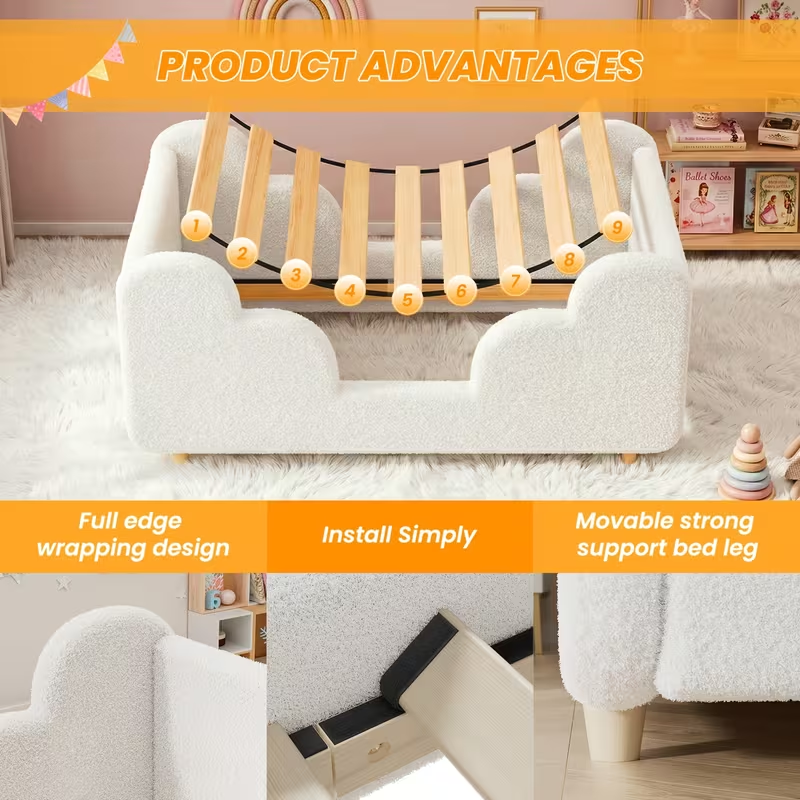Soft Boucle Toddler Bed Frame