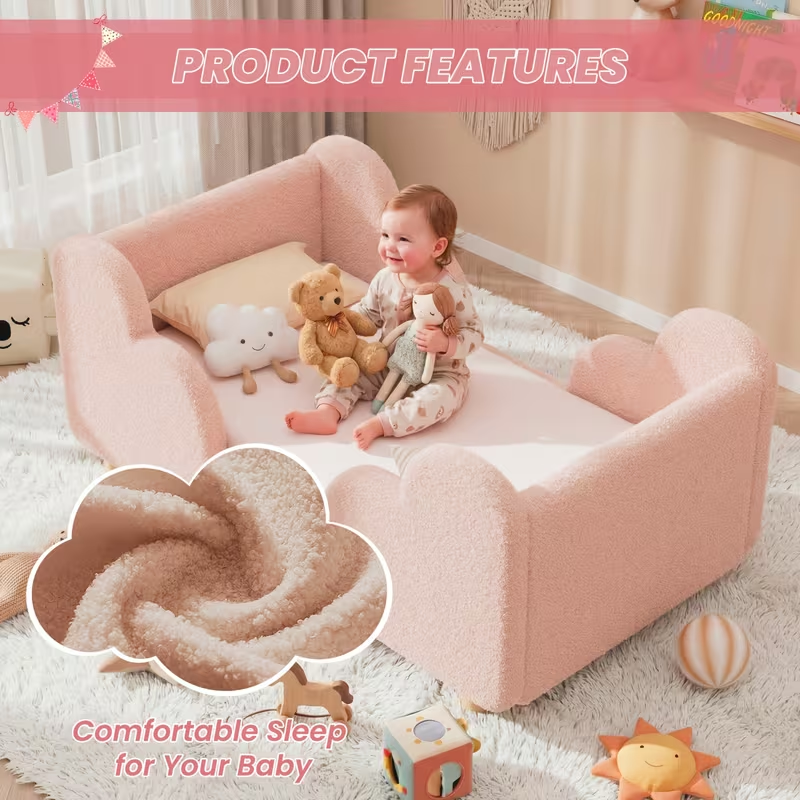 Soft Boucle Toddler Bed Frame