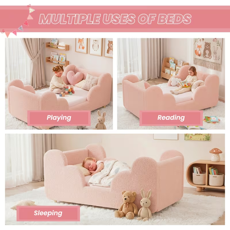 Soft Boucle Toddler Bed Frame