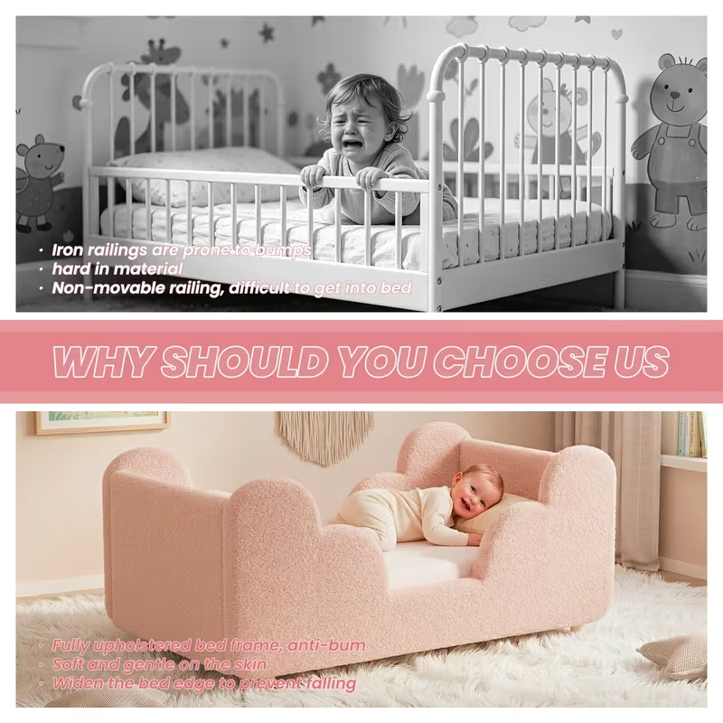 Soft Boucle Toddler Bed Frame