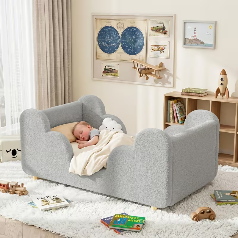 Soft Boucle Toddler Bed Frame