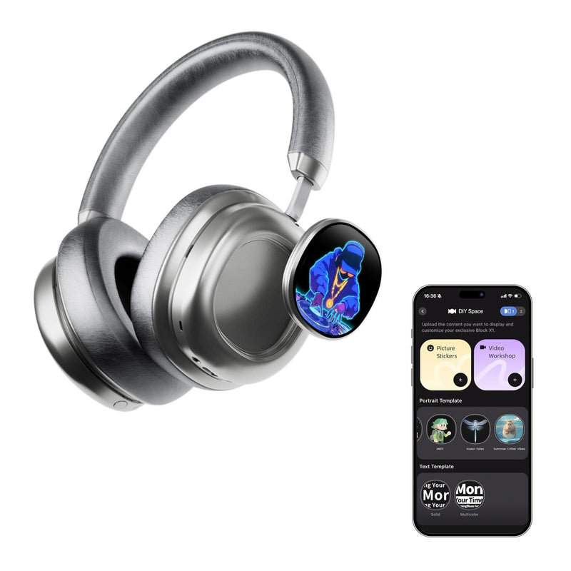 OLED touchscreen wireless headphones